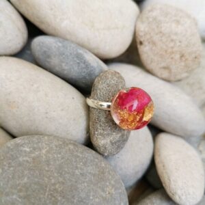 Gold Leaf and Bougainvillea Ring