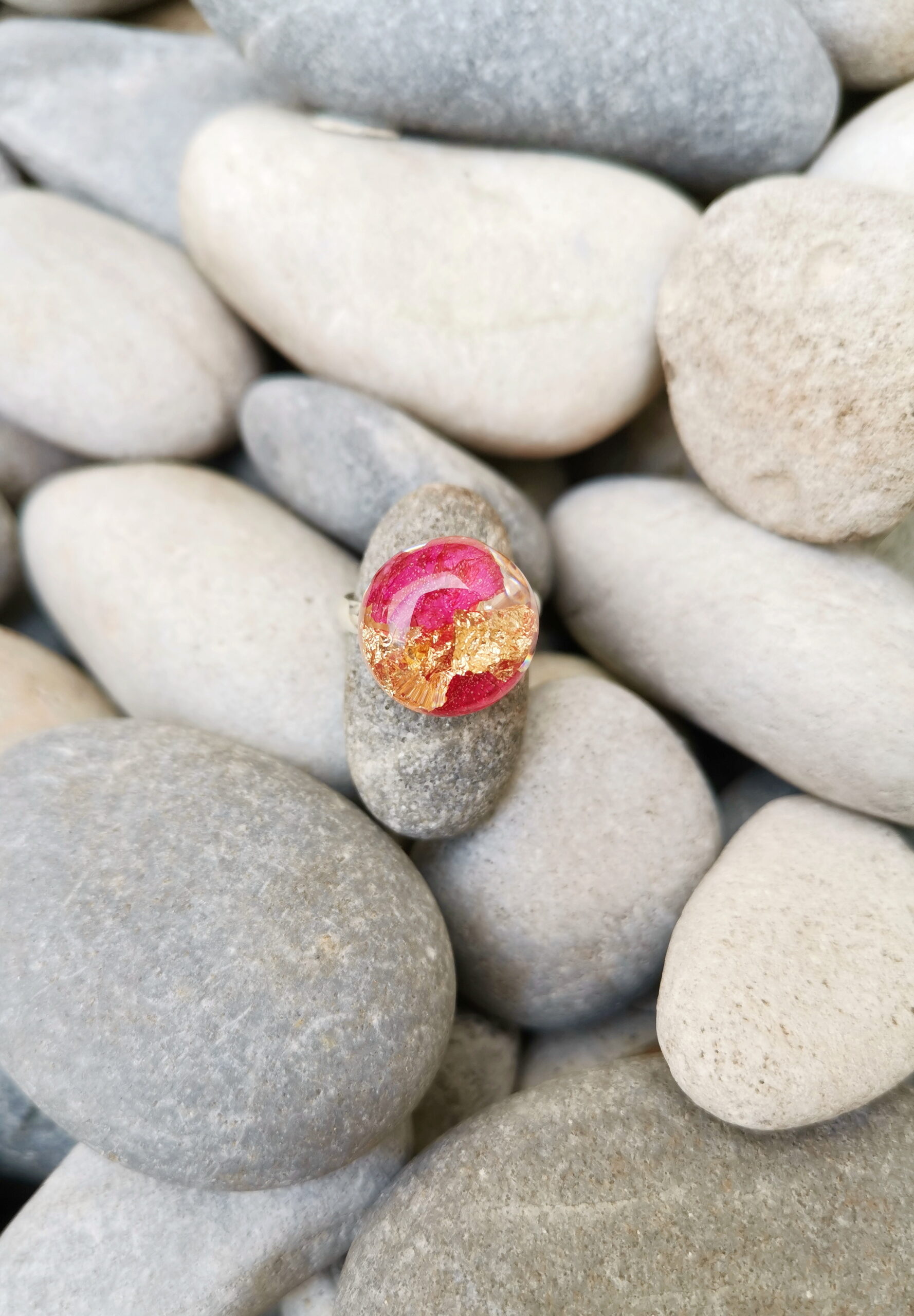 Gold Leaf and Bougainvillea Ring - Image 3