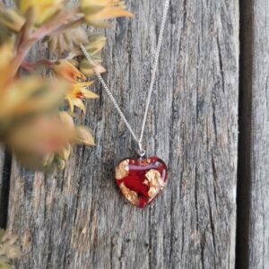 Wedding Flowers Heart Necklace